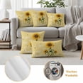 thumbnail image 6 of Yellow Sunshine Sunflower Outdoor Waterproof Pillow Covers, Pastoral Bees Farmhouse Floral Decorative Square Throw Pillowcase Sofa Cushion Sham for Patio/Couch/Chair, 20"x20" 2 Pack, 6 of 8