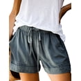 thumbnail image 1 of Doublju Women's Elastic Waist Comfy Casual Shorts with Pockets, 1 of 4