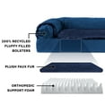 thumbnail image 5 of FurHaven Pet Products Plush & Velvet Deluxe Chaise Lounge Orthopedic Sofa-Style Pet Bed for Dogs & Cats - Deep Sapphire, Large, 5 of 12