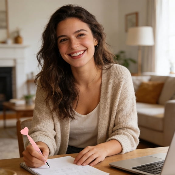 1PC Heart Shaped Pens Heart Ballpoint Pen Valentine Party Favor Pens Nurse Gift Pen Black Ink Stripe Writing Pen for Mother's Day Wedding Party Office Supplies – 1.0 mm (Pink)