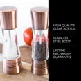 thumbnail image 4 of Cole & Mason Derwent Salt and Pepper Mill Gift Set - Stainless Steel Mills - Refillable & Adjustable Salt and Pepper Set - Sea Salt Grinder - Sea Salt and Peppercorns Included - Copper, 4 of 5