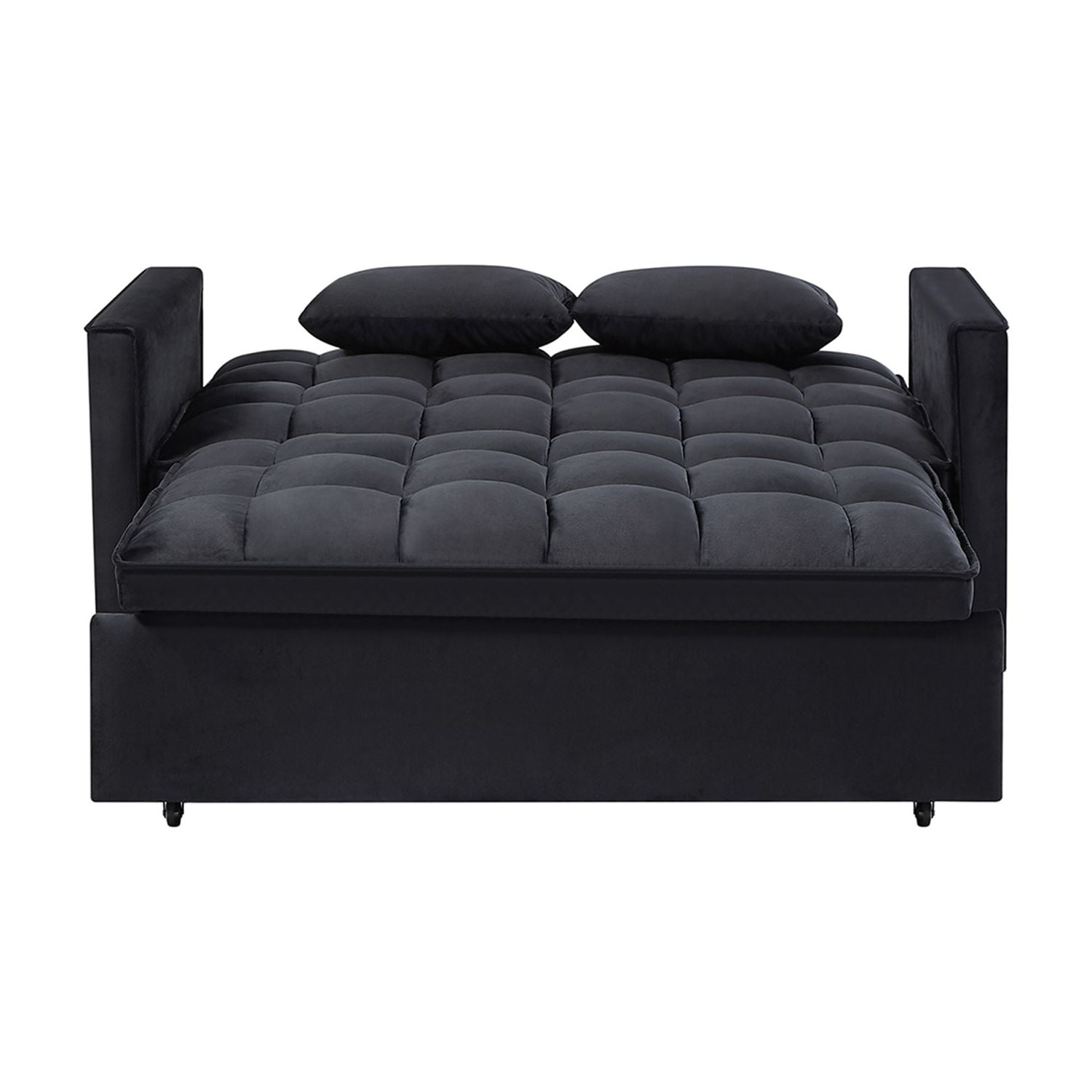 Hommoo 3 in 1 Convertible Pull Out Sofa Bed, Loveseat Sleeper Sofa, Black