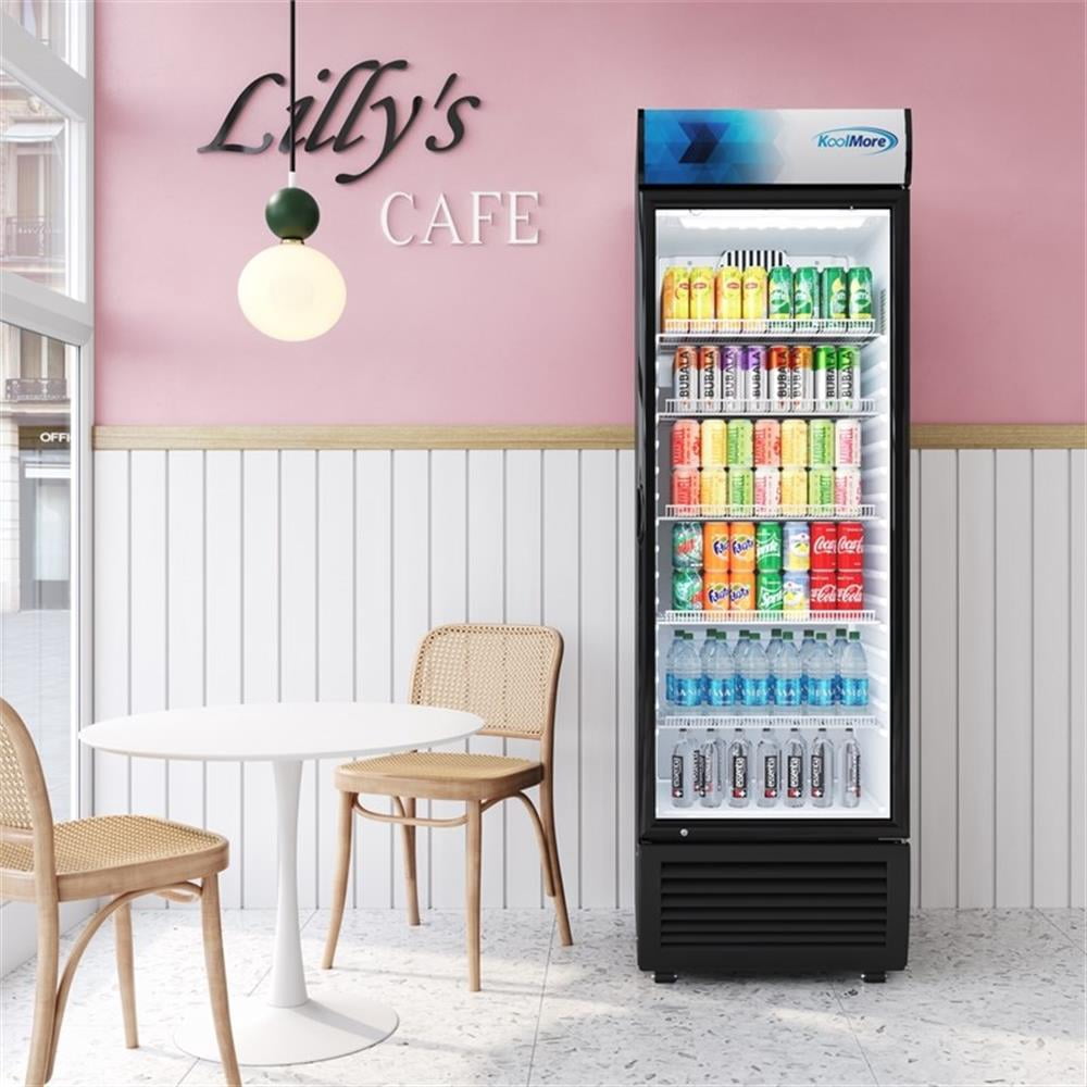 Pemberly Row 26" Commercial Merchandiser Refrigerator 15 cu. ft. in Black