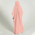 thumbnail image 5 of IBTOM CASTLE Kids Girls Long Sleeve Full Cover Hijab Kaftan Dubai Islamic Prayer Dress Abaya Muslim Hooded Robe Ramadan Clothing 8-9 Years Pink, 5 of 8