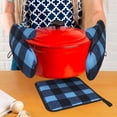 thumbnail image 6 of Kitchen Gloves Heat Insulation Pad Three Sets Of Heat Proof Waterproof Fabric Easy To Clean For Pot Cover Microwave Oven End Bowl Plate Darkslateblue Buffalo Plaid Check Tartan Scotland_1, 6 of 8