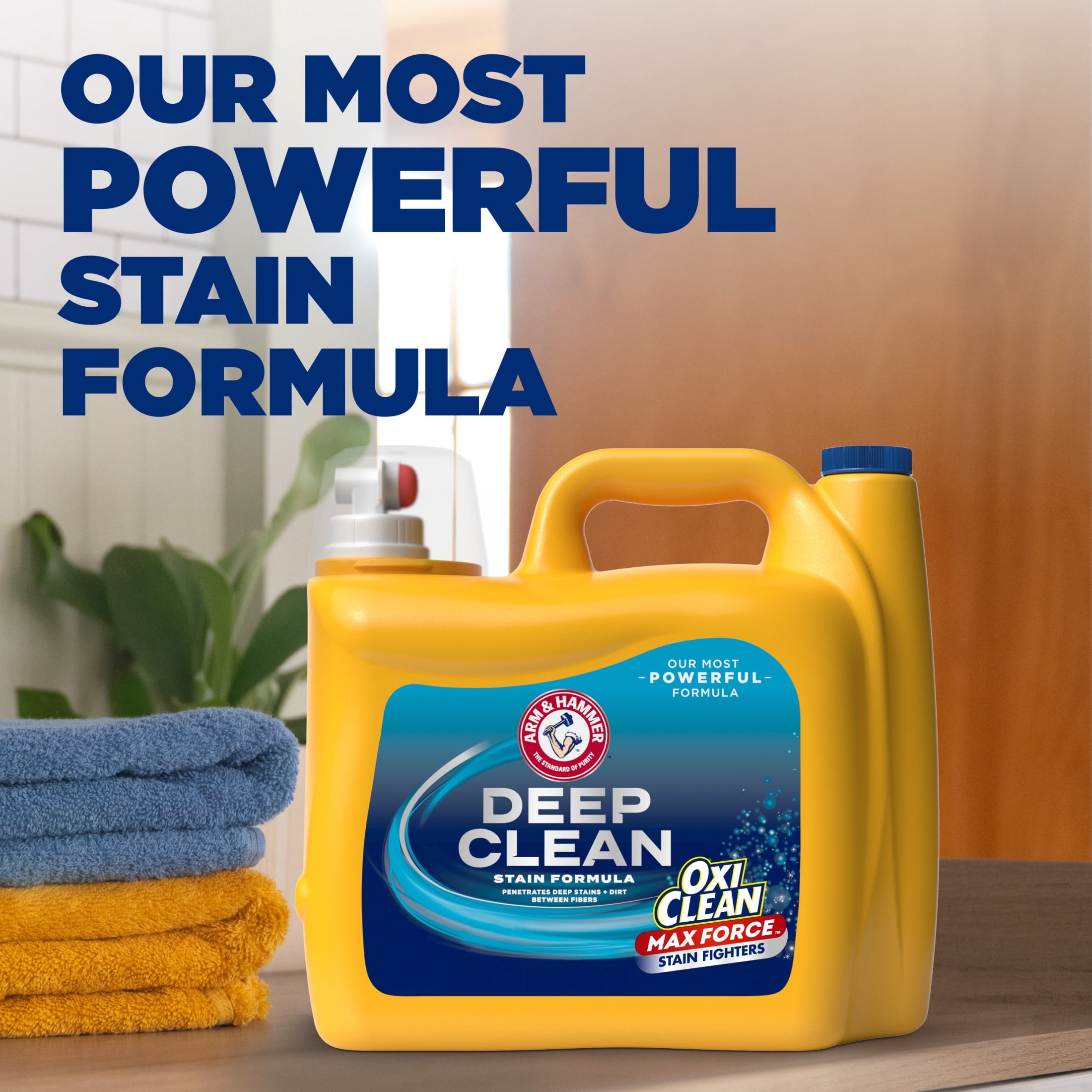 (2 pack) ARM & HAMMER Plus OxiClean Max Force Deep Clean Stain Detergent, Sparkling Clean, 150 Fl Oz