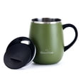 thumbnail image 1 of Taza de café aislante GRANDTIES 470 ml con forma de copa de vino, color oliva, 1 of 9