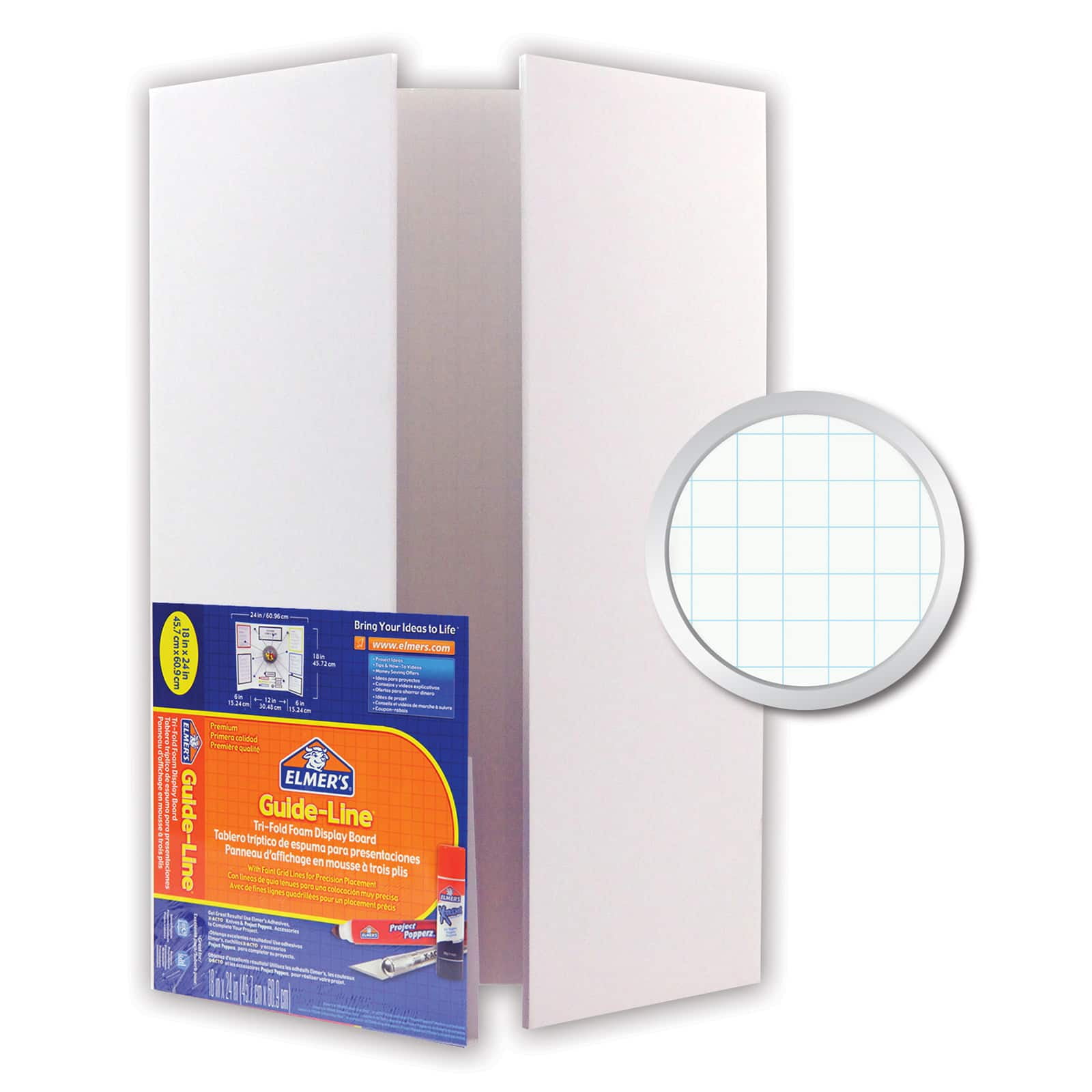 12 Pack Elmer's® GuideLine® 18" x 24" Foam TriFold Display Board