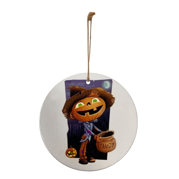 Escena de calabaza Vintage, adorno de árbol de Halloween, decoración divertida de calabaza DIY, 1 ud. Wmkox8yii fhajkh1365