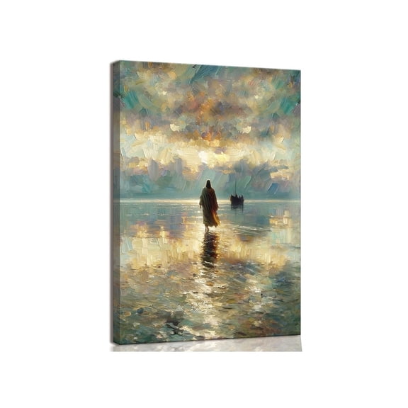 Jesus Pictures for Wall God Canvas poster Wall Art Jesus Walking on Water Paintings print for Living Room Christian Art Decor Religious Posters