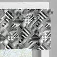 thumbnail image 5 of Ambesonne Black and White Valance & Curtain, Stripes Sqaures, 55"x24", Black White, 5 of 6