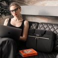 thumbnail image 5 of Durable Polyester Laptop Bag for Women, TSA Friendly Design with Padded Shoulder Strap, Black, 5 of 5