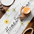 thumbnail image 5 of Spring Sunflower Dog Table Runner, Home Sweet Home Flower Bird Butterfly Wood Grain Cotton Linen Kitchen Table Decoration Washable Dining Tabletop Runners for Home Party Decor 13x48 Inches, 5 of 9