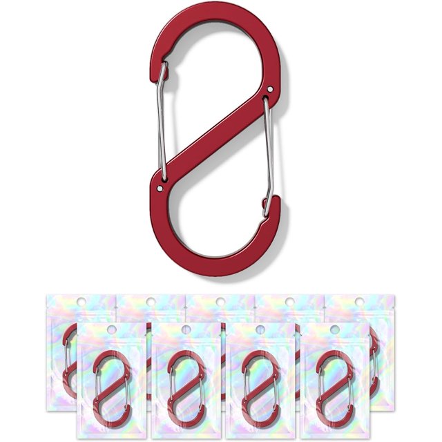 10pcs Aluminum S Carabiner Clips - Multi - Functional Double Snap Hooks for Backpacking Fishing Camping Hiking & Picnic
