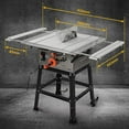 thumbnail image 5 of Table Saw, 10 Inch 15A Multifunctional Saw with Stand & Push Stick for Jobside, 90° Cross Cut & 0-45° Bevel Cut, Cutting Speed Up to 5000RPM, Adjustable Blade Height, Ideal for Woodworking, Orange, 5 of 6