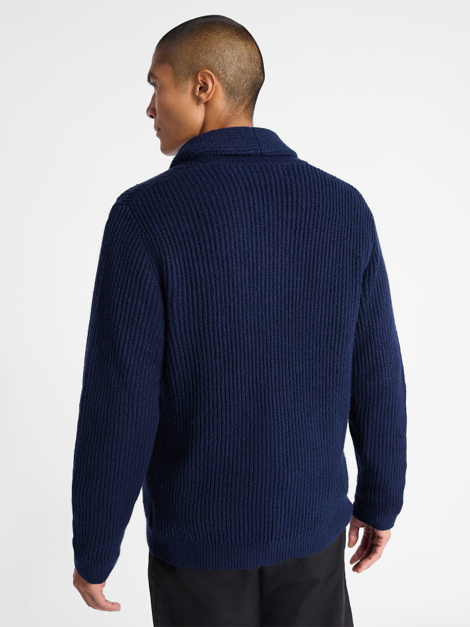 Free Assembly Men's Shawl Collar Cardigan Sweater, Sizes XS-3XL