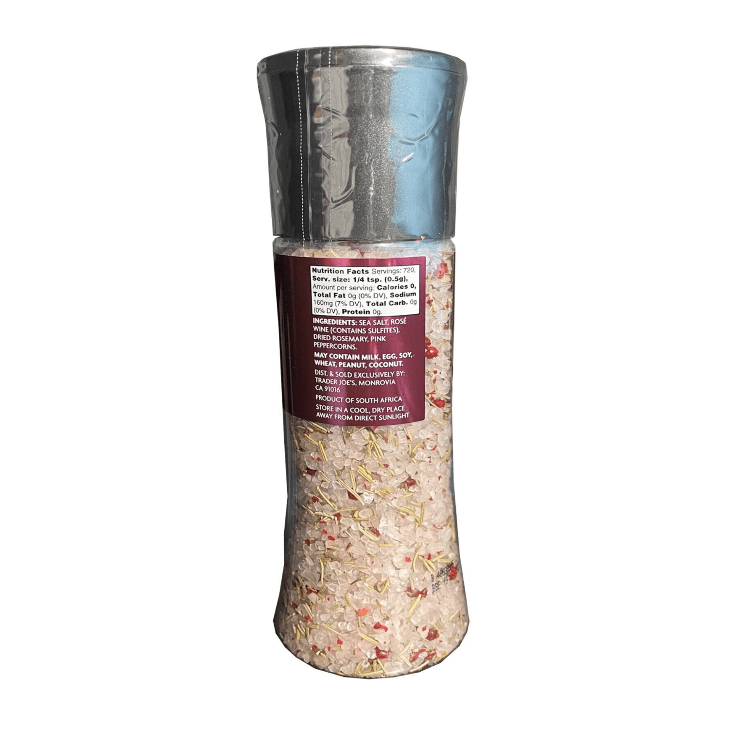 Trader Joe's Wine Infused Sea Salt Seasoning Grinder 12.7oz 360g- Pack of 1