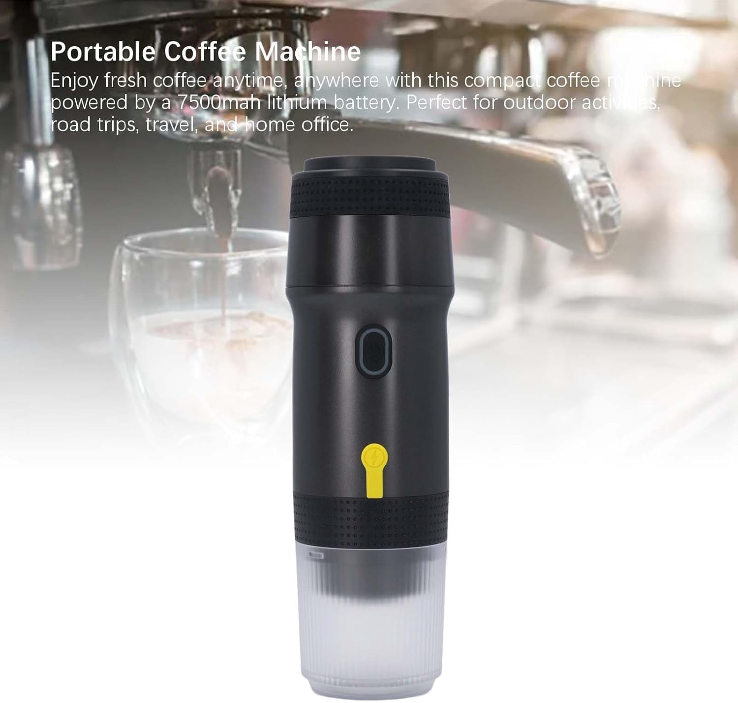 Portable Espresso Machines, Electric Espresso Maker with Self-Heating, USB-C & Car Charger, 20 Bar Mini Coffee Maker With NS Capsule & Ground Coffee for Camping, Hiking, Travel, Office, Silver