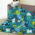 thumbnail image 6 of Sikiie Shark And Leaves Ultra-Soft Micro flannel Blanket Luxury All Seasons Warm Blanket for Bedding Sofa and Travel (4 sizes)-40"x30", 6 of 7