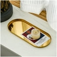 thumbnail image 4 of Gold Decorative Tray, Jewelry Tray, Bathroom Vanity Tray for Dresser Counter,Serving Tray, Candle Holder Cosmetics Tray,Perfume Tray, 2Pcs, Oval, 4 of 6