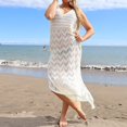 thumbnail image 2 of Vedolay Spring Dresses For Women 2023 Women's 2023 Summer Bohemian Strapless Off Shoulder Lace Trim Backless Flowy A Line Beach Long Maxi Dress,White One Size, 2 of 5