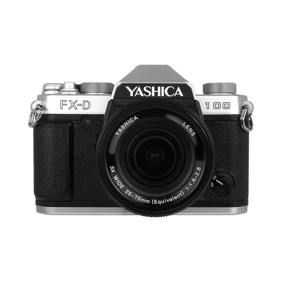 Yashica FX-D 100 13MP 4K Ultra HD Digital Film Simulation Camera, Black/Silver