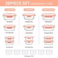thumbnail image 3 of 36 Pcs Glass Food Storage Containers with Tempered Lids Set, Borosilicate Oven-Safe(-4°F~950°F), Airtight Meal Prep Lunch Box Containers (18 Containers & 18 Lids), Pink, 3 of 8