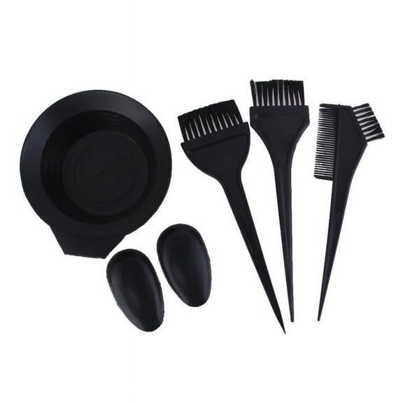 Salon Hair Dye Tint Bleach Mixing Bowl Comb Brush Set - Black