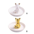 thumbnail image 2 of Bearachild Soporte de exhibición de joyería Cerámica Moda Animal Hogar Dormitorio Pendientes Reloj Anillos Collar Mostrar Bandeja Placa Estante Cocina y Comedor Blanco Bearachild HA072014-01, 2 of 6