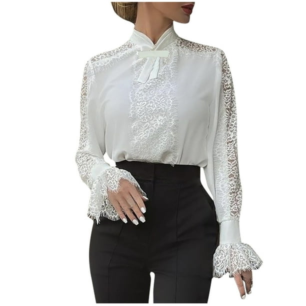 Elegant Lace Sheer Tops for Womens Fashion Womens Elegant Blouse Sexy