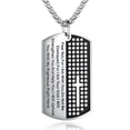 thumbnail image 2 of HOOUN Silver Bible Verse Dog Tag Cross Pendant Necklace Christian Jewelry Chain 24", 2 of 5