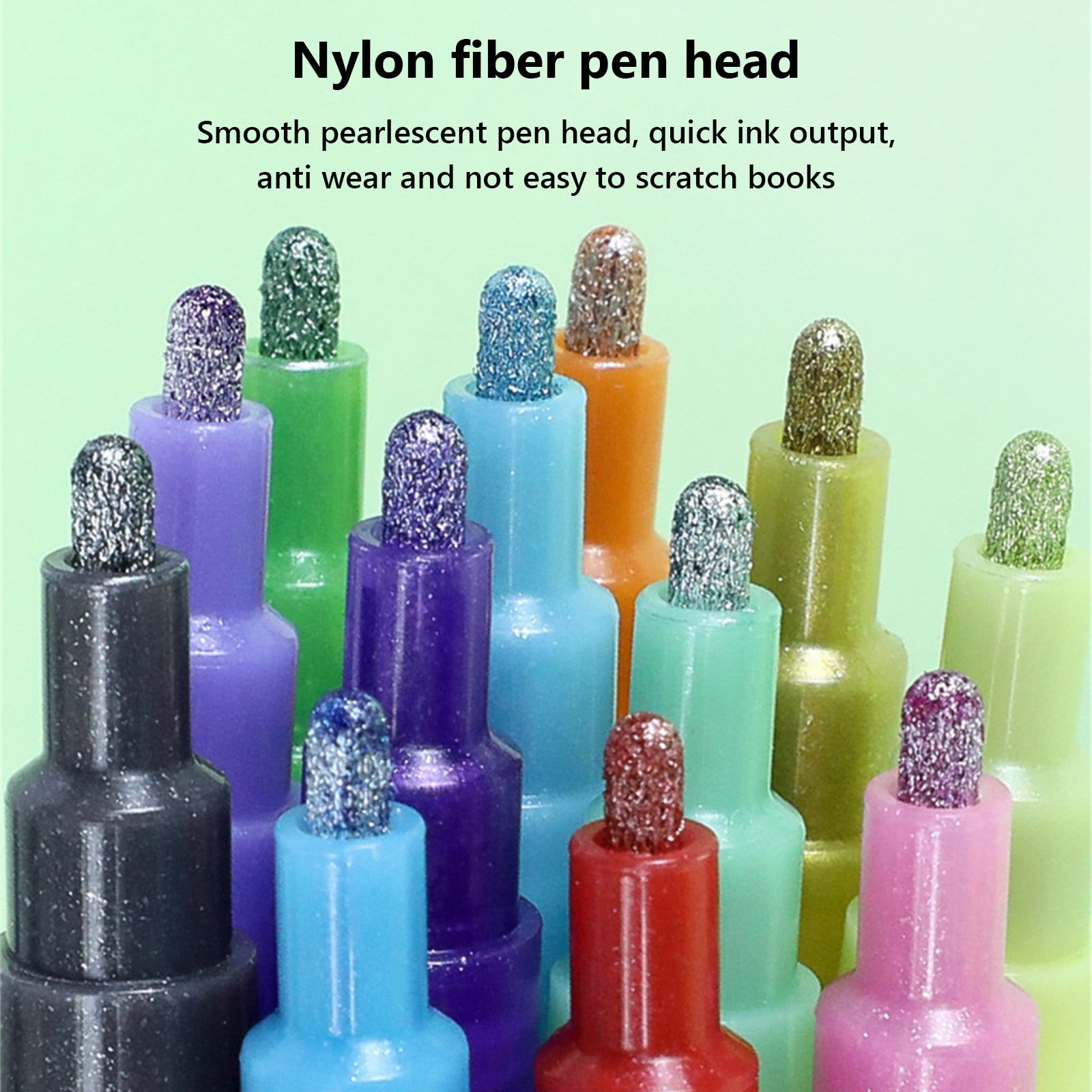 Sakesfor Glitter Outliner Markers – 12 Shimmer Metallic Pens For Glass, Acrylic & Crafts