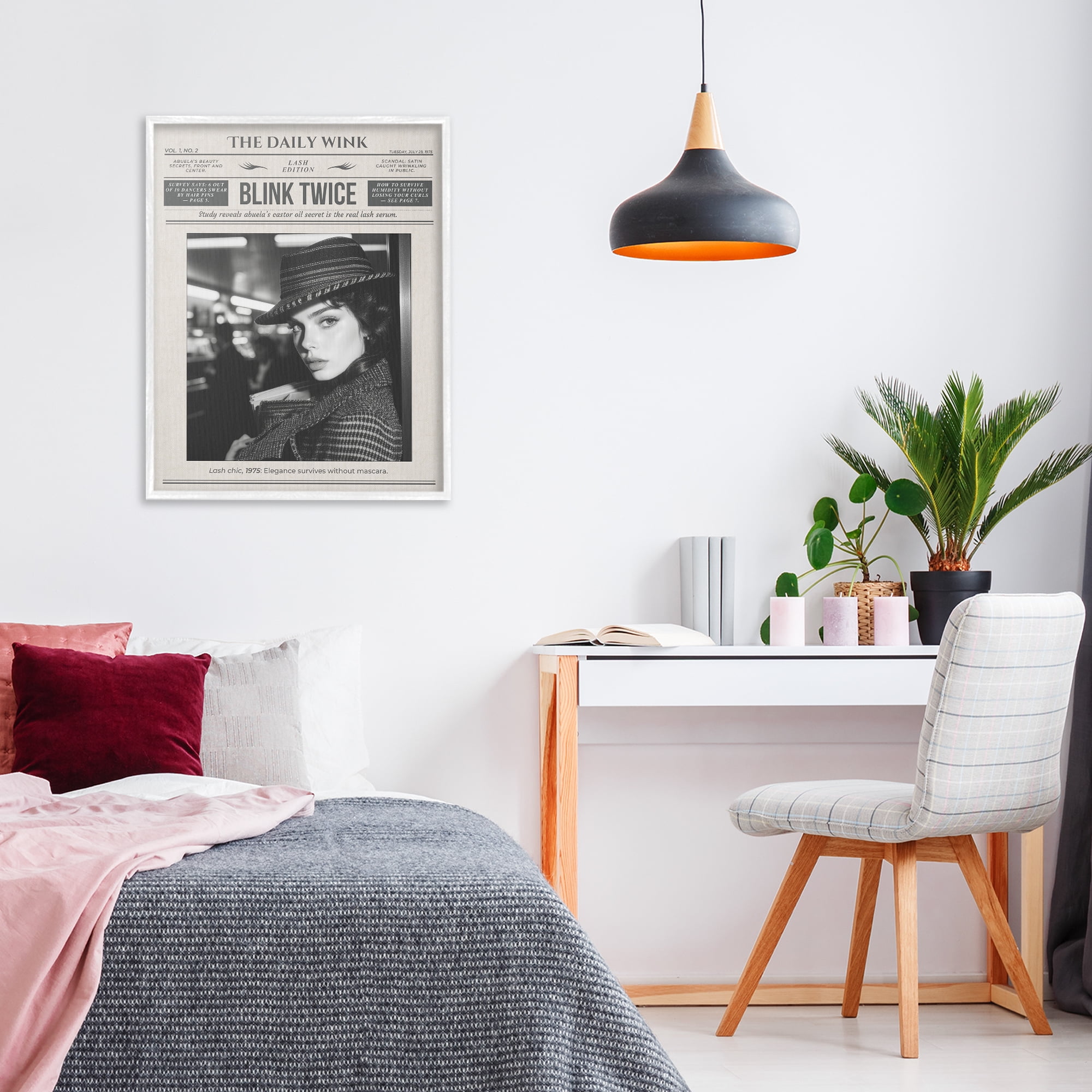 The Daily Wink Magazine White Framed Giclee Art, design by A Barefoot Stylist