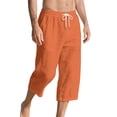 thumbnail image 5 of Chiccall Men's Casual Shorts Below Knee Length 3/4 Capri Pants Drawstring Pockets Elastic Waist Beach Yoga Shorts, 5 of 8