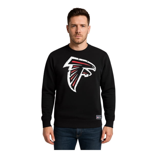 NFL Sudadera Cuello Redondo Atlanta Falcons Negro para Hombre, Talla Mediana