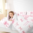thumbnail image 3 of Castle Fairy Pink Bow Letter R Twin Comforter Sets 3-Piece for Girls,Ribbon Bowtie Princess Bedding Set,Pink Reversible, 3 of 6