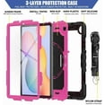 thumbnail image 4 of Timoom Samsung Galaxy Tab S6 Lite 10.4 P610 P615 Case [Full-Body] & [Shock Proof] Hybrid Armor Protective Case with 360 Rotating Stand & Strap for Samsung Galaxy Tab S6 Lite 10.4 P610 P615 - Rose Red, 4 of 8