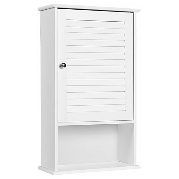 Bathroom Wall Cabinet, Bathroom Cabinet Wall Mounted with Single Shutter Door and Adjustable Shelf, Small Medicine Cabinet for Living Room, Kitchen or Entryway, 16.5 x 6.5 x 27.5 inches (White)