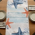 thumbnail image 5 of Table Runners 90 Inches Long Dress Scarves, Orange Blue Starfish Coastal Farmhouse Coffee/Dining/Kitchen Table Runner for Living Room, Summer Beach Eucalyptus Vintage 13x90 Inch, 5 of 9