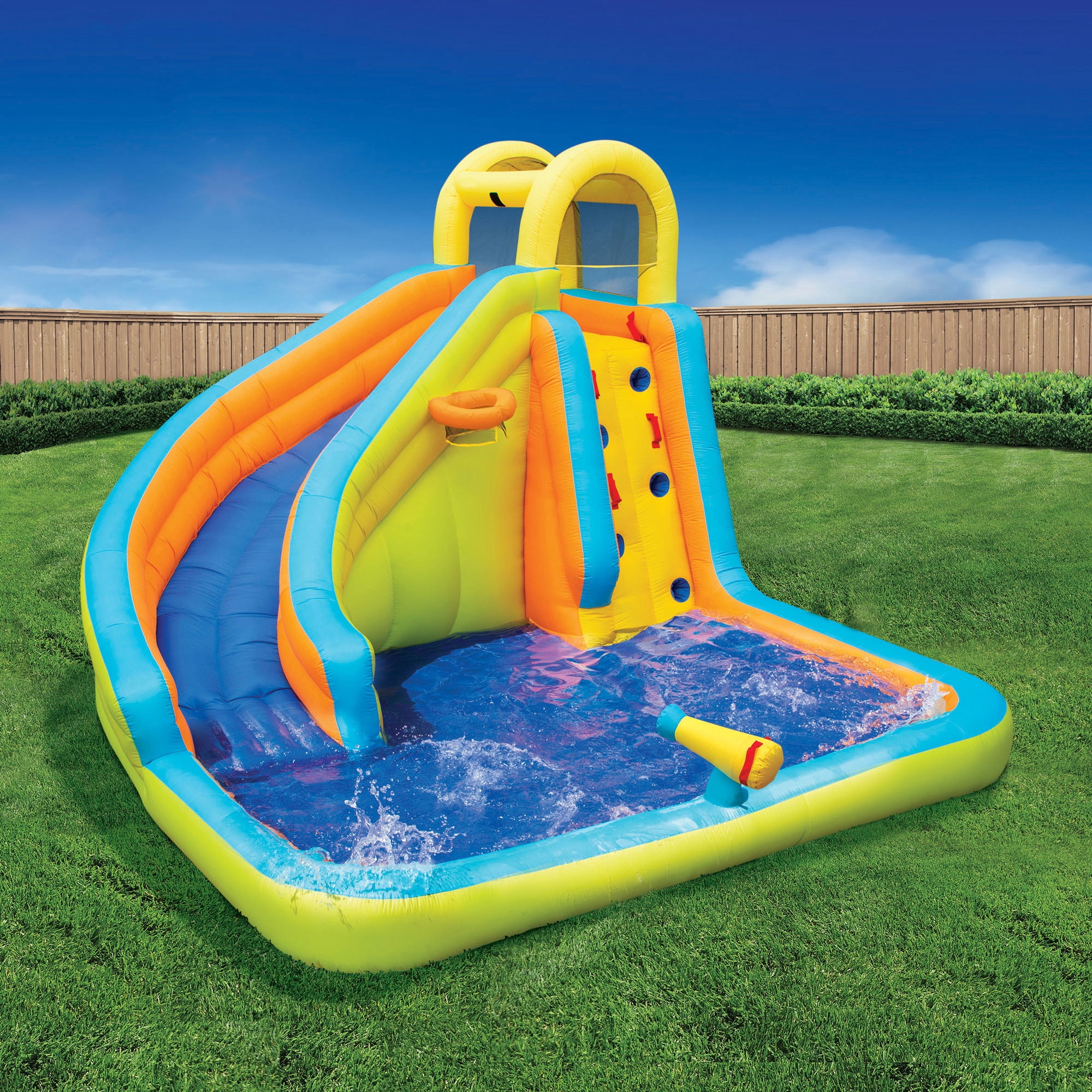 Banzai Splash N Blast Outdoor Inflatable Water Slide Splash Pool and Park