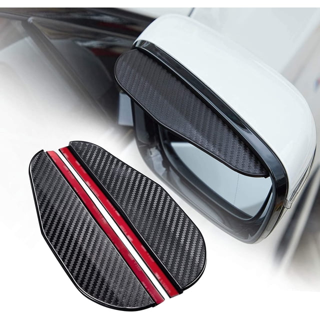 2 protectores de lluvia para espejo retrovisor, protector de humo, espejo lateral universal de fibra de carbono, ceja de lluvia para coches, accesorios de cubierta de espejo retrovisor (fibra de carbono) esquí esquí Gafas de esquí
