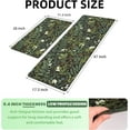 thumbnail image 3 of Black Green Botanical Kitchen Rugs Set of 2 Plant Leaf Anti-Fatigue Kitchen Mat Natural Comfort Standing Waterproof PVC Mats 2/5" Thick Leather Carpet for Laundry Office Sink(17.3" x28" + 17.3" x 47"), 3 of 6