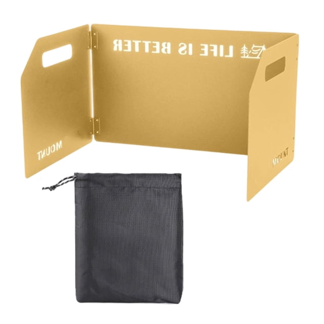 Huanglei Pare-Vent pour Réchaud de Camping 3 Plaques Acier Réchaud de Camping Pare-Vent Pliant Extérieur Pique-Nique Réchaud Pare-Vent avec Sac à Cordon pour Camping Randonnée Pique-Nique Randonnée