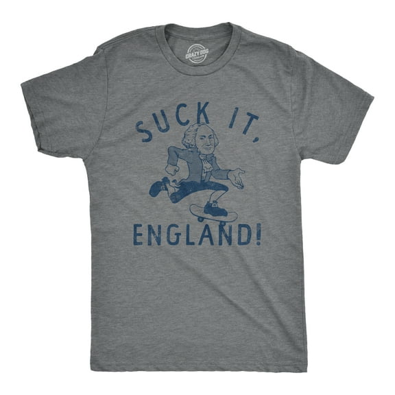 Mens Suck It England T Shirt Funny Fourth Of July George Washington Skateboarding Tee for Guys Graphic Tees