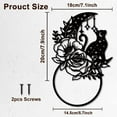 thumbnail image 2 of Moon Cat Metal Towel Ring Rose Flower Towel Holder Moon Star Polka Pattern Towel Ring Black Art Towel Rack Wall Mounted for Bathroom Kitchen Towel Hanger Home Decors Gift, 2 of 9