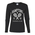 thumbnail image 2 of Wild Bobby Hamptons Tennis Club Est 1986 Sports Womens Graphic Long Sleeve T-Shirt, Black, Small, 2 of 6