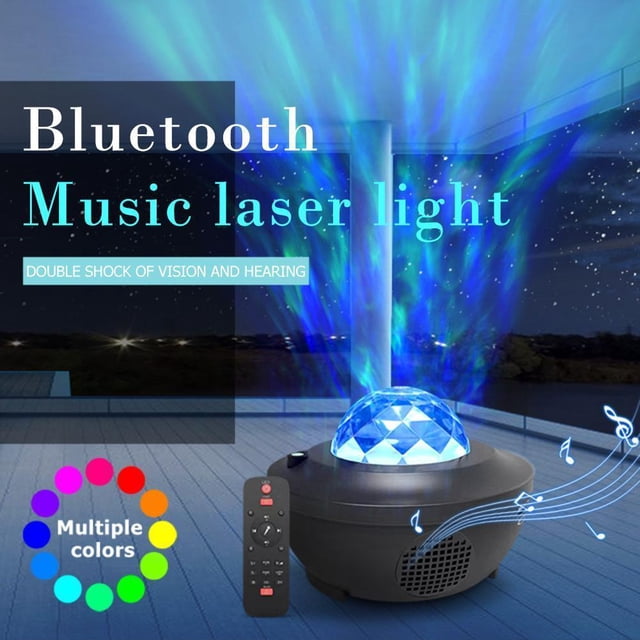 Lámpara de efecto de escenario de disco USB de luz de proyector láser LED de 4 colores con control remoto Wdftyju Para estrenar