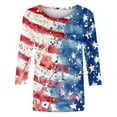 thumbnail image 4 of 4Th of July Tops for Women American Flag Print Tee Shirt Loose Fit Short Sleeve V Neck Casual Tunic Blouse, 4 of 4