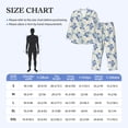 thumbnail image 4 of Naloa Daisies Flowers Men’s Pajamas Set - Long Sleeve Button Down Sleep Shirt and Pajama Bottoms Sleepwear Set-X-Large, 4 of 7