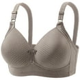 thumbnail image 2 of Feancey Women's Plus Size Wireless Bras Thin Padded Soft Supportive Bralettes Full Coverage Minimizer Bra Adjustable Straps Daily Wear Comfort Brassiere Coffee 5XL, 2 of 9
